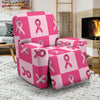 Breast Cancer Awareness Pink Ribbon Pattern Print Recliner Cover-grizzshop