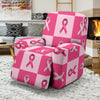 Breast Cancer Awareness Pink Ribbon Pattern Print Recliner Cover-grizzshop