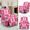 Breast Cancer Awareness Pink Ribbon Pattern Print Recliner Cover-grizzshop