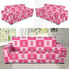 Breast Cancer Awareness Pink Ribbon Pattern Print Sofa Covers-grizzshop