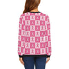 Breast Cancer Awareness Pink Ribbon Pattern Print Women Crewneck Sweatshirt-grizzshop