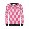 Breast Cancer Awareness Pink Ribbon Pattern Print Women Crewneck Sweatshirt-grizzshop