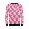 Breast Cancer Awareness Pink Ribbon Pattern Print Women Crewneck Sweatshirt-grizzshop