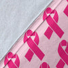 Breast Cancer Awareness Pink Ribbon Print Pattern Blanket-grizzshop