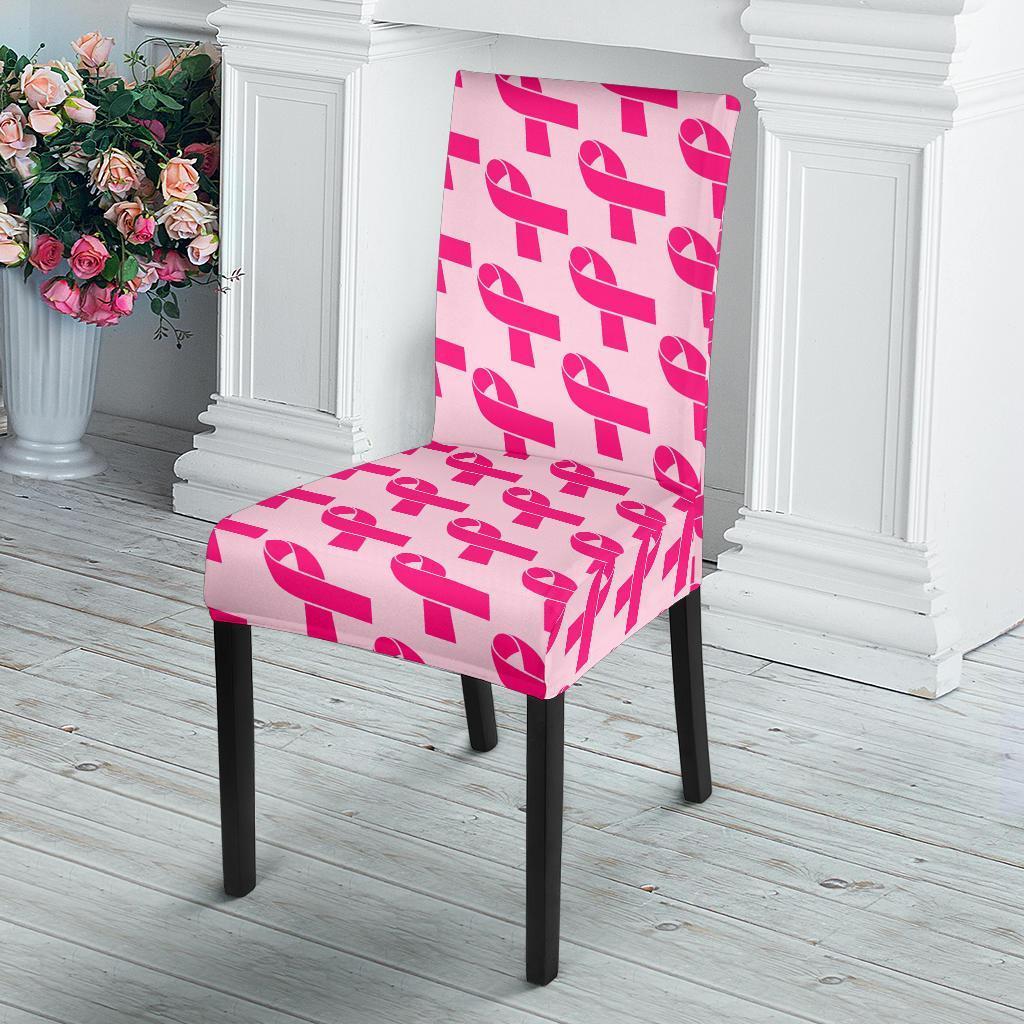 Breast Cancer Awareness Pink Ribbon Print Pattern Chair Cover-grizzshop