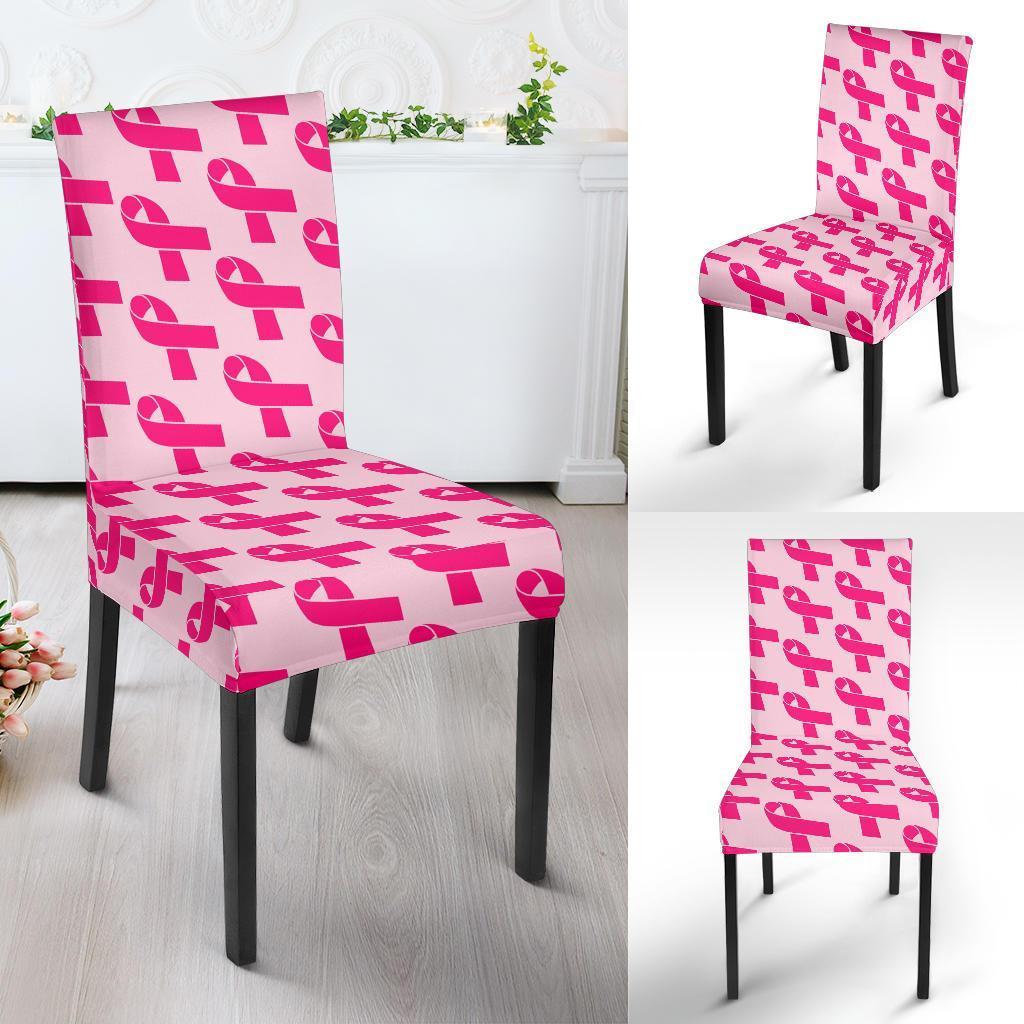 Breast Cancer Awareness Pink Ribbon Print Pattern Chair Cover-grizzshop