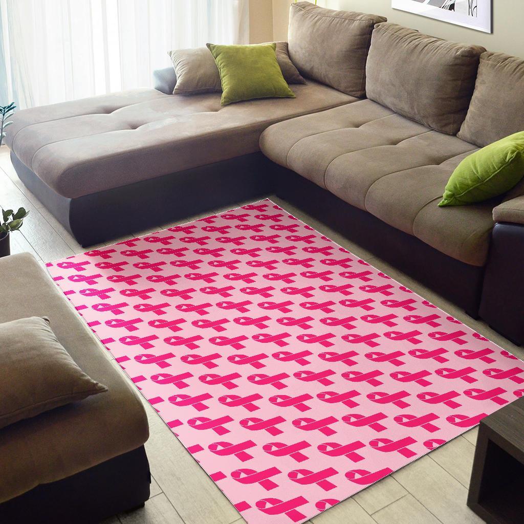 Breast Cancer Awareness Pink Ribbon Print Pattern Floor Mat-grizzshop