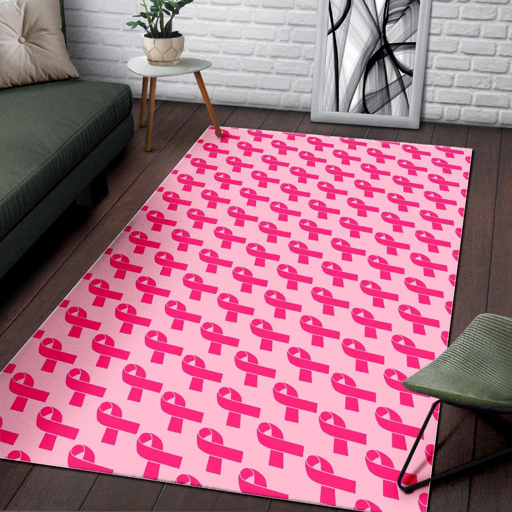 Breast Cancer Awareness Pink Ribbon Print Pattern Floor Mat-grizzshop