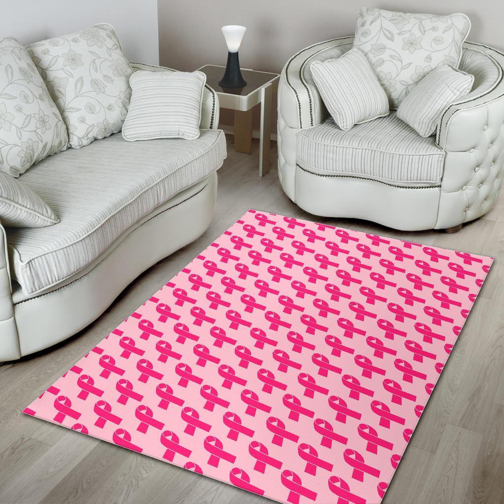 Breast Cancer Awareness Pink Ribbon Print Pattern Floor Mat-grizzshop