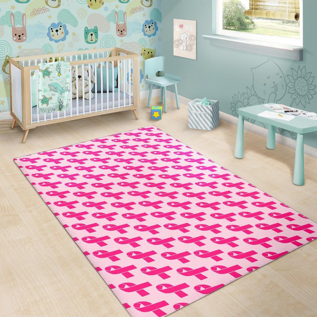 Breast Cancer Awareness Pink Ribbon Print Pattern Floor Mat-grizzshop