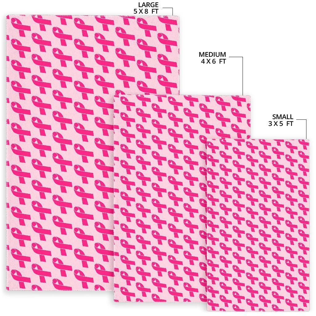 Breast Cancer Awareness Pink Ribbon Print Pattern Floor Mat-grizzshop