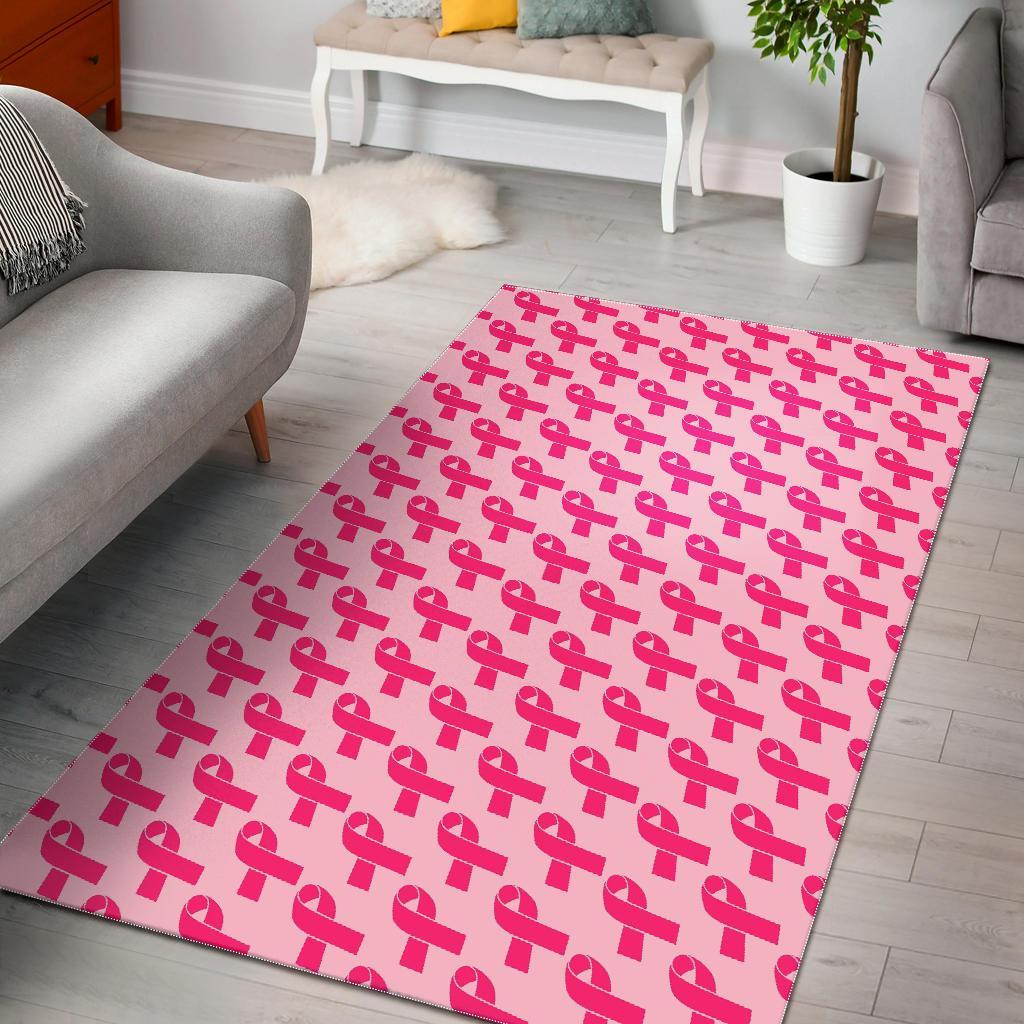 Breast Cancer Awareness Pink Ribbon Print Pattern Floor Mat-grizzshop