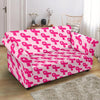 Breast Cancer Awareness Pink Ribbon Print Pattern Loveseat Cover-grizzshop