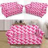 Breast Cancer Awareness Pink Ribbon Print Pattern Loveseat Cover-grizzshop