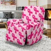 Breast Cancer Awareness Pink Ribbon Print Pattern Recliner Cover-grizzshop