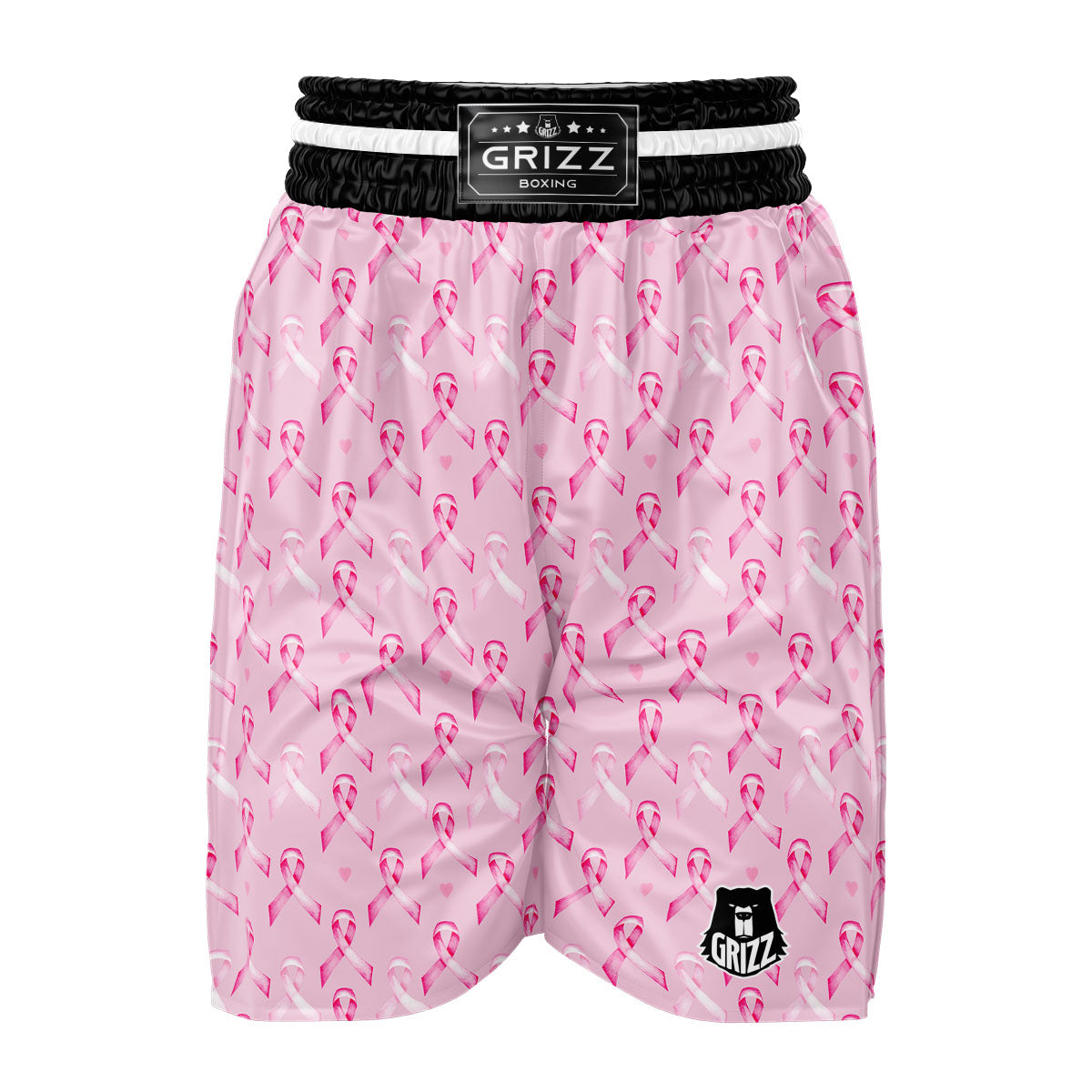 Breast Cancer Awareness Print Pattern Boxing Shorts-grizzshop