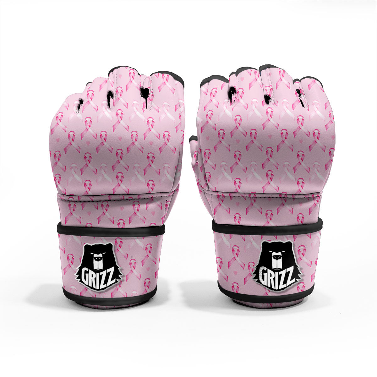 Breast Cancer Awareness Print Pattern MMA Gloves-grizzshop