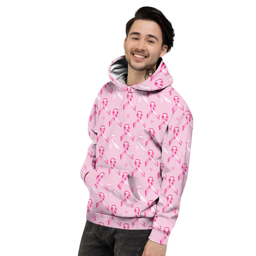Breast Cancer Awareness Print Pattern Men's Hoodie-grizzshop