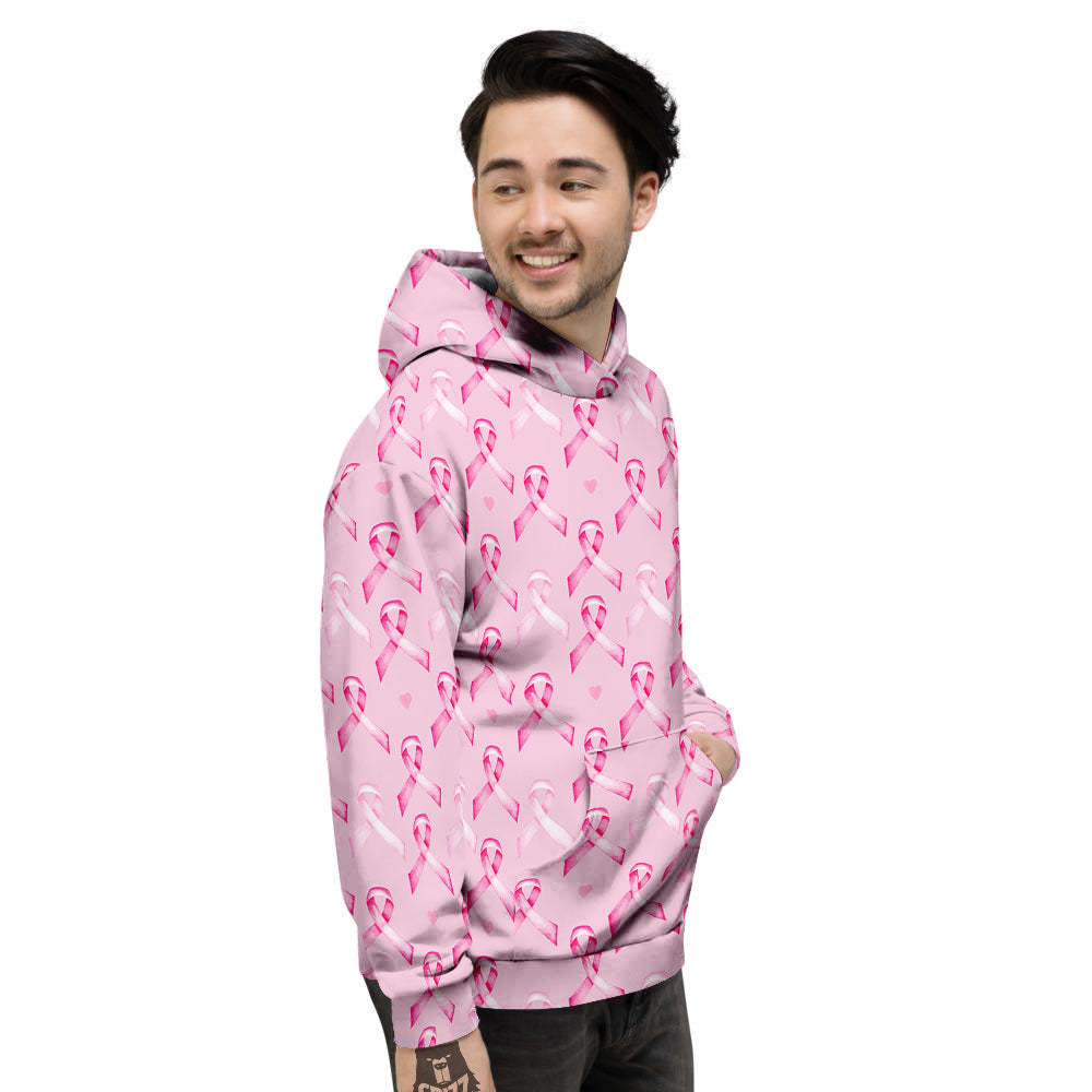 Breast Cancer Awareness Print Pattern Men's Hoodie-grizzshop