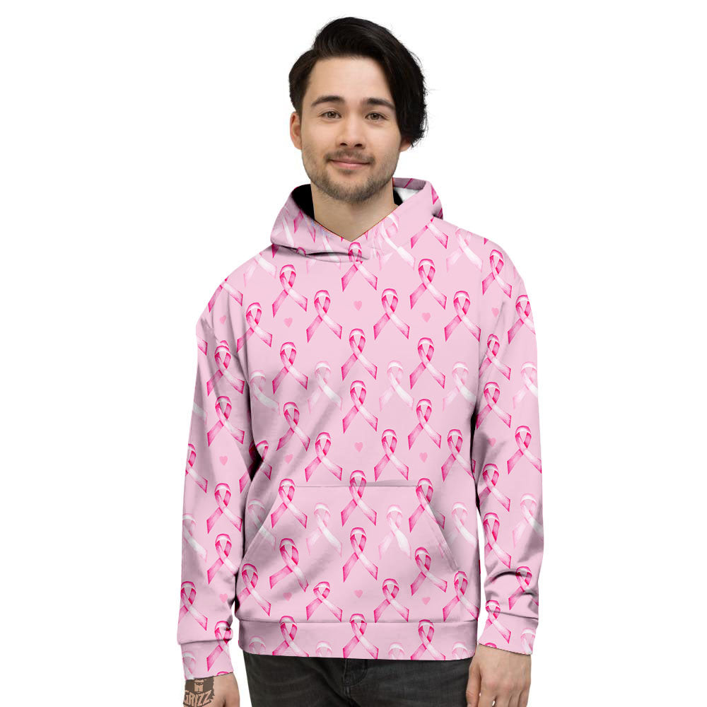 Breast Cancer Awareness Print Pattern Men's Hoodie-grizzshop