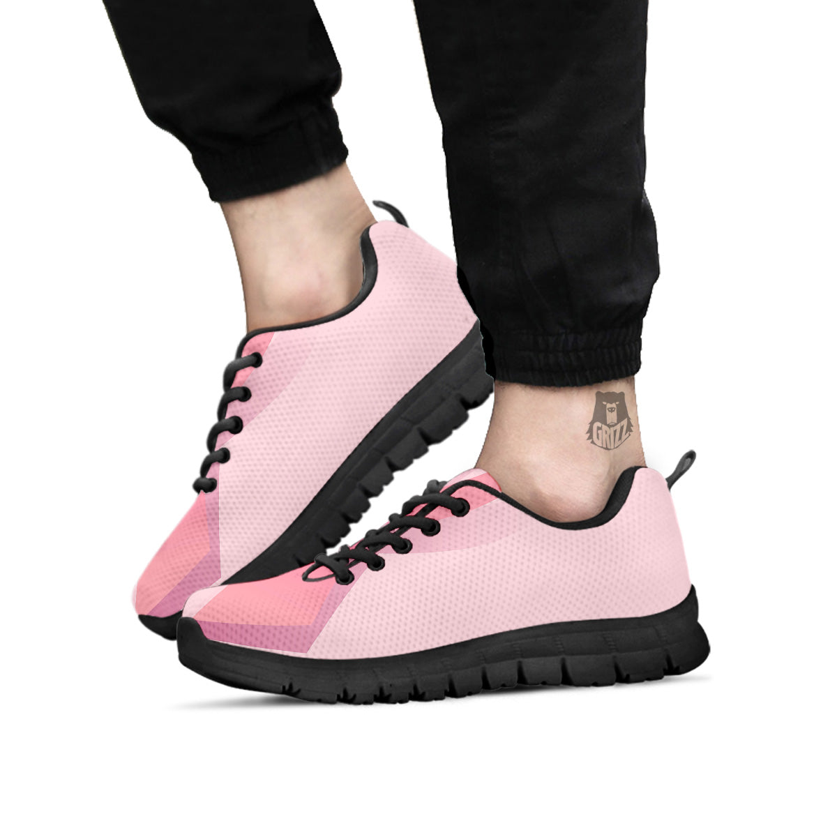 Breast Cancer Awareness Ribbon Print Black Sneaker-grizzshop