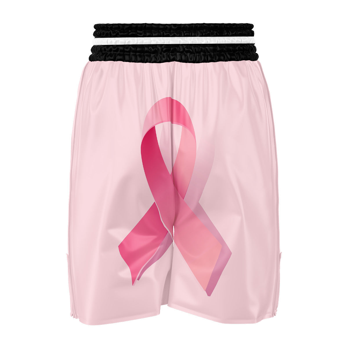 Breast Cancer Awareness Ribbon Print Boxing Shorts-grizzshop