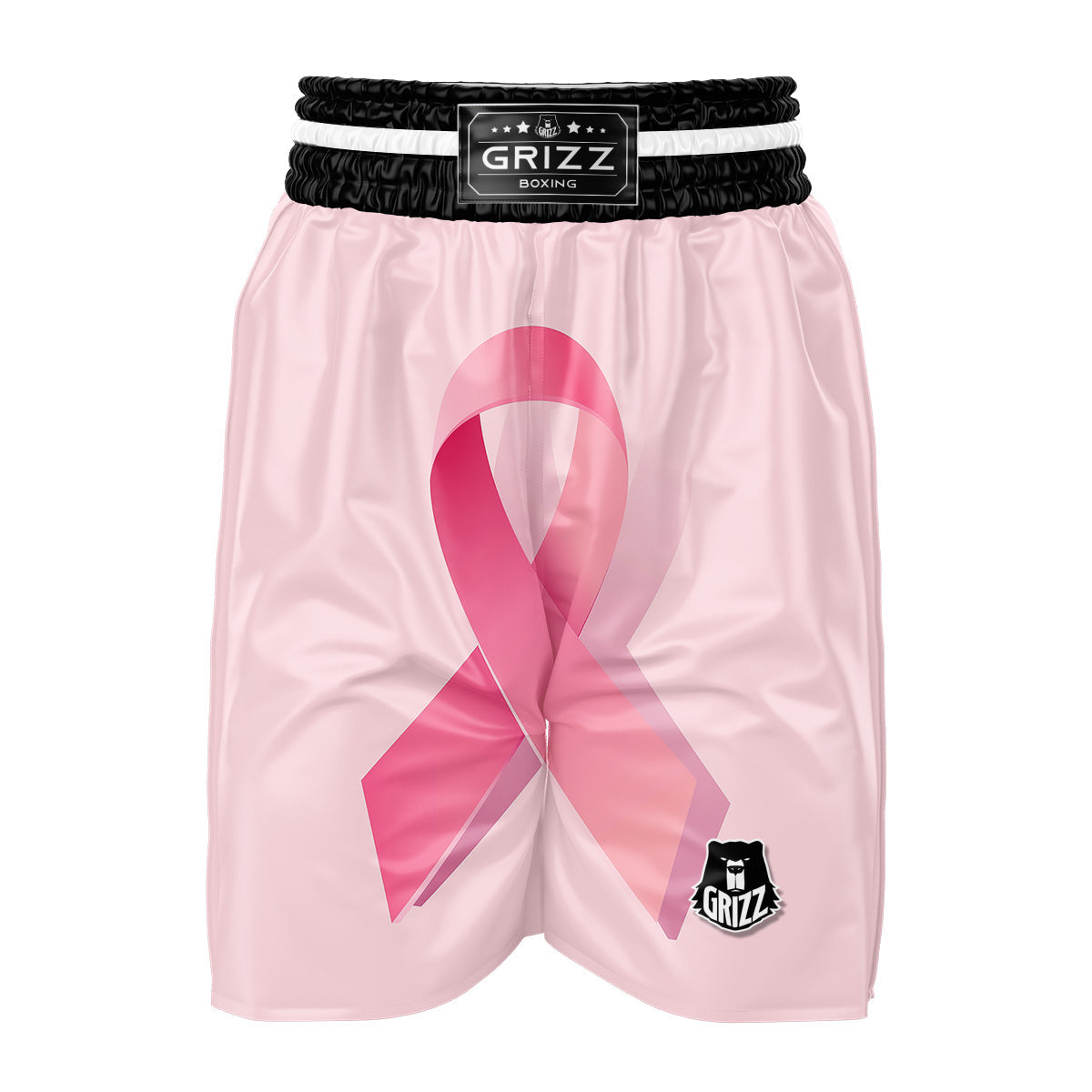 Breast Cancer Awareness Ribbon Print Boxing Shorts-grizzshop