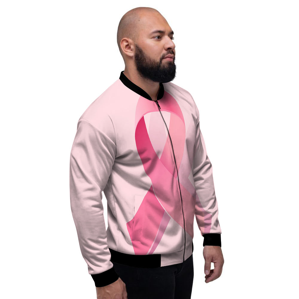 Breast Cancer Awareness Ribbon Print Men's Bomber Jacket-grizzshop