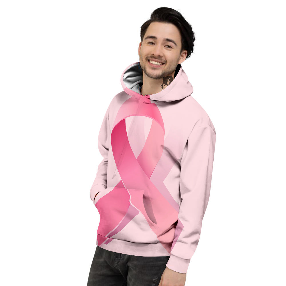 Breast Cancer Awareness Ribbon Print Men's Hoodie-grizzshop