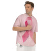 Breast Cancer Awareness Ribbon Print Men's Short Sleeve Shirts-grizzshop