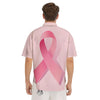 Breast Cancer Awareness Ribbon Print Men's Short Sleeve Shirts-grizzshop