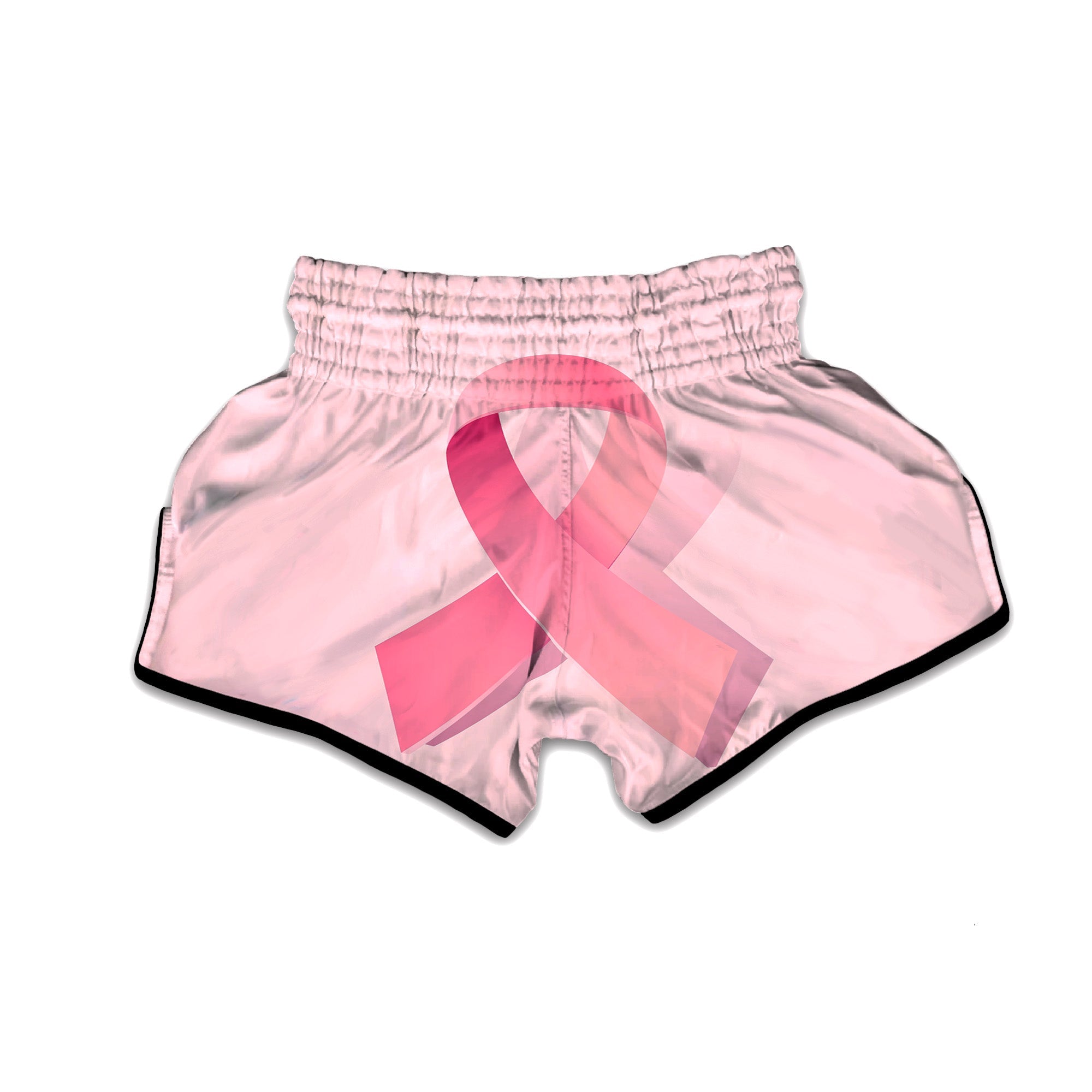 Breast Cancer Awareness Ribbon Print Muay Thai Boxing Shorts-grizzshop