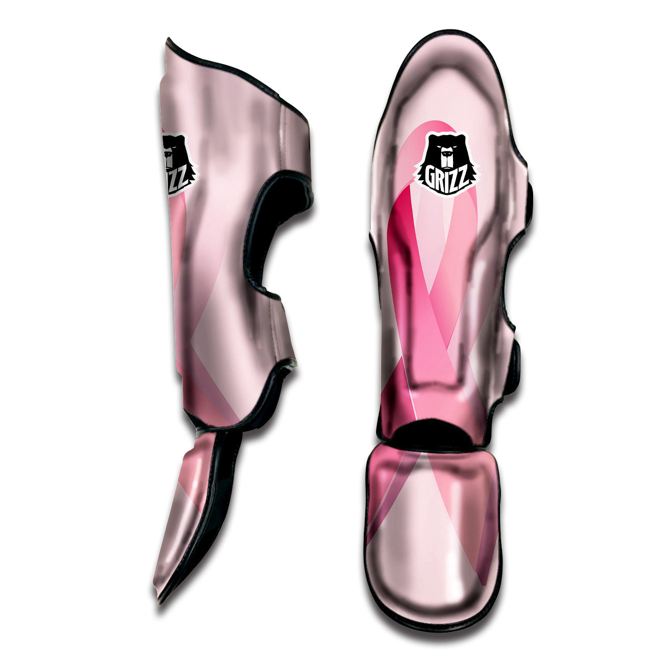 Breast Cancer Awareness Ribbon Print Muay Thai Shin Guards-grizzshop
