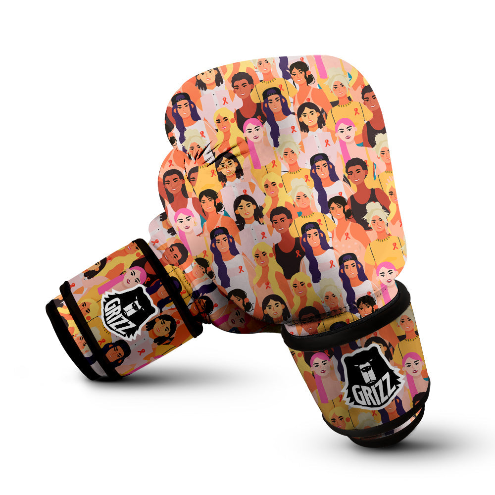 Breast Cancer Be Strong Print Pattern Boxing Gloves-grizzshop