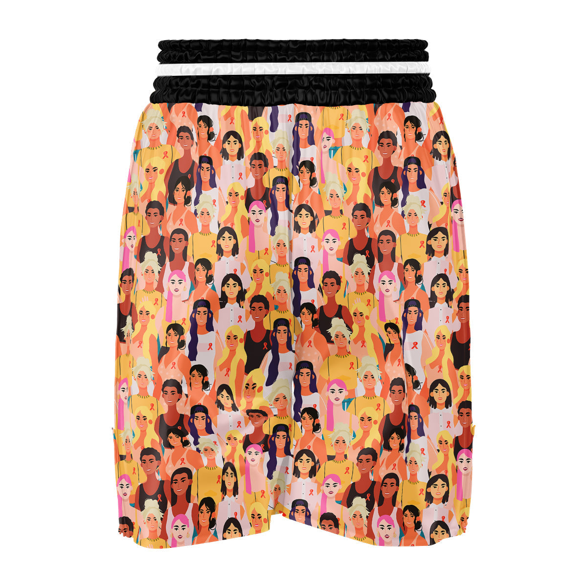 Breast Cancer Be Strong Print Pattern Boxing Shorts-grizzshop