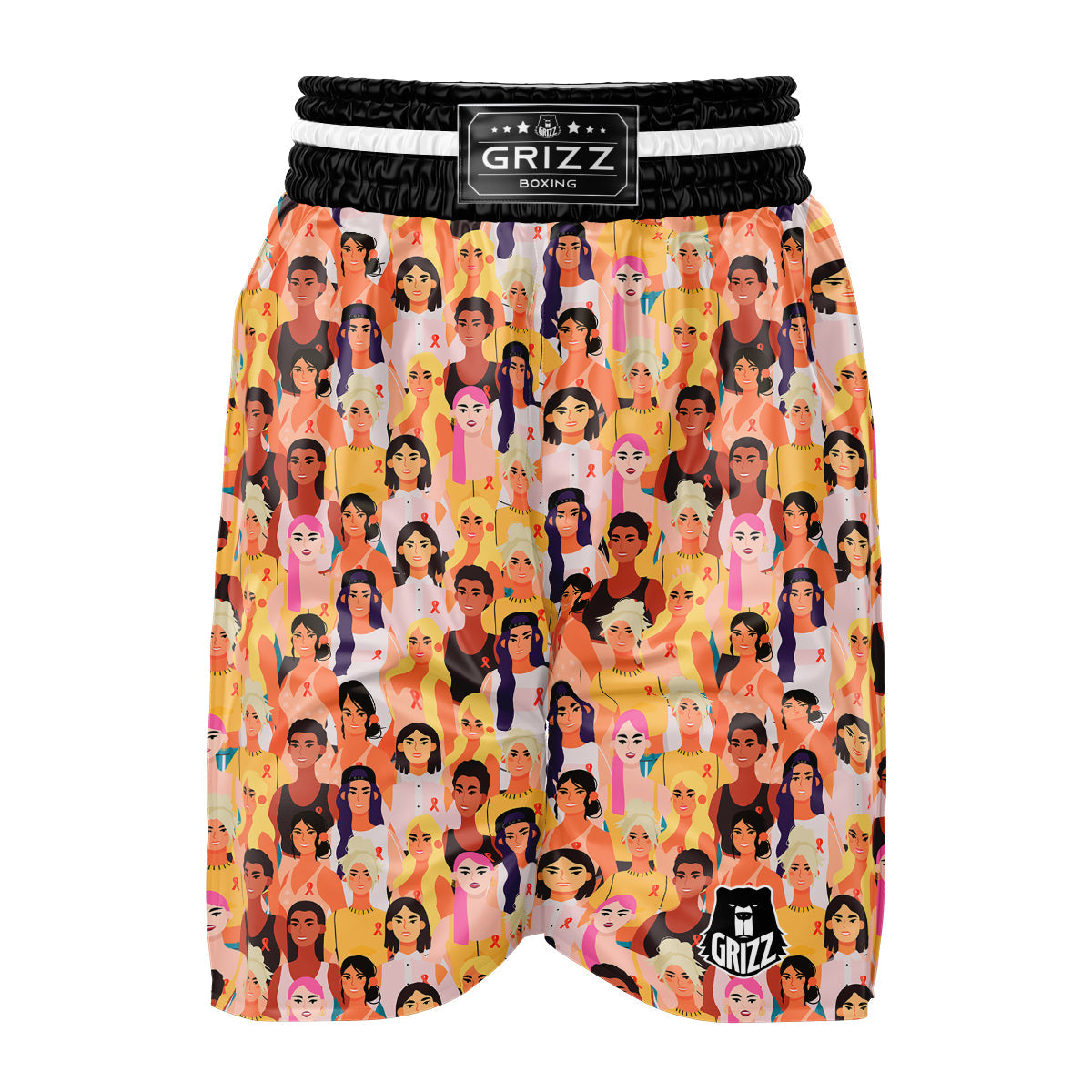 Breast Cancer Be Strong Print Pattern Boxing Shorts-grizzshop