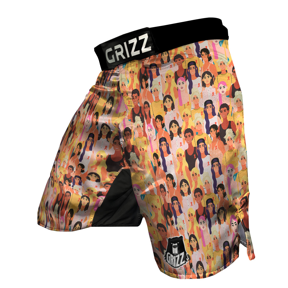 Breast Cancer Be Strong Print Pattern MMA Shorts-grizzshop
