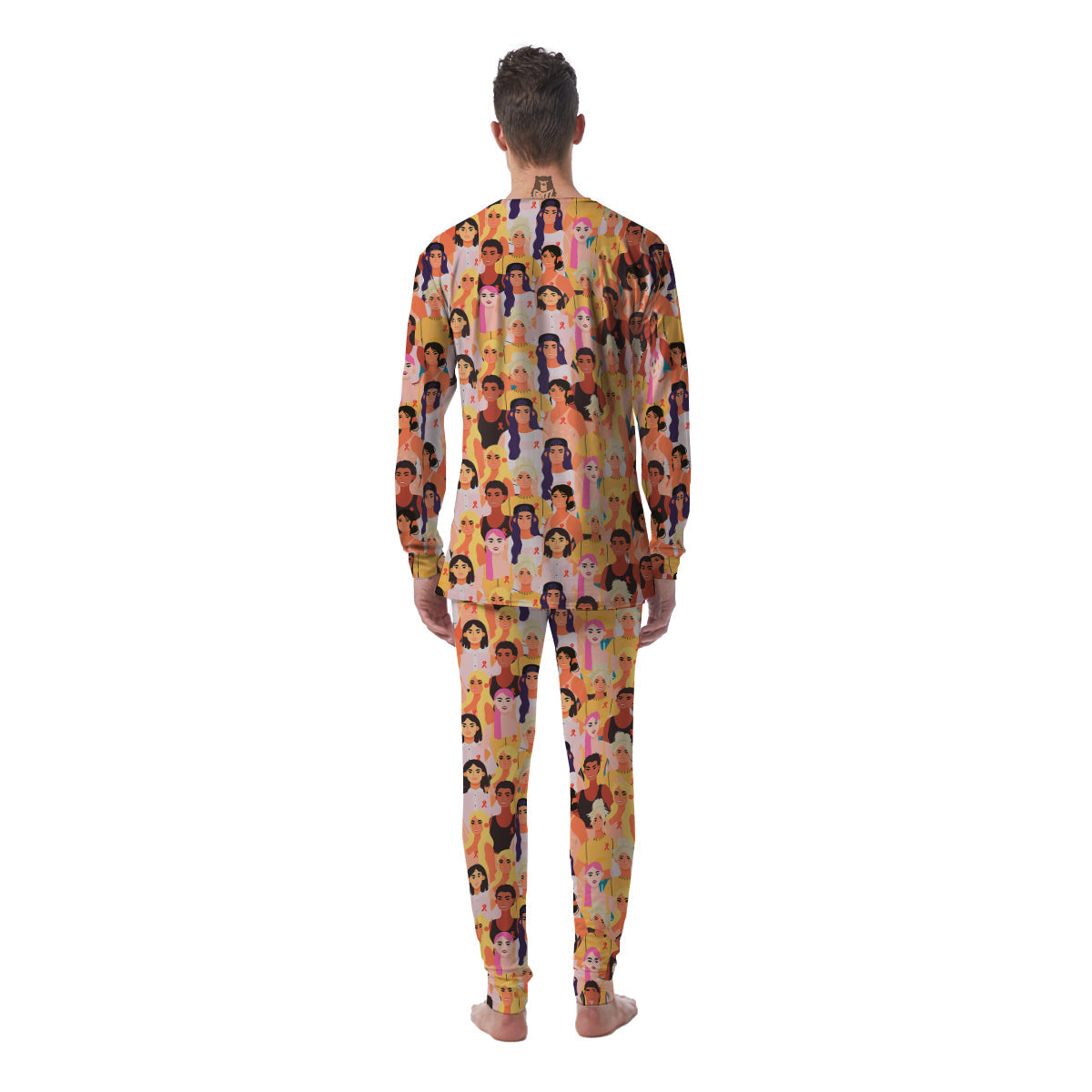 Breast Cancer Be Strong Print Pattern Men's Pajamas-grizzshop