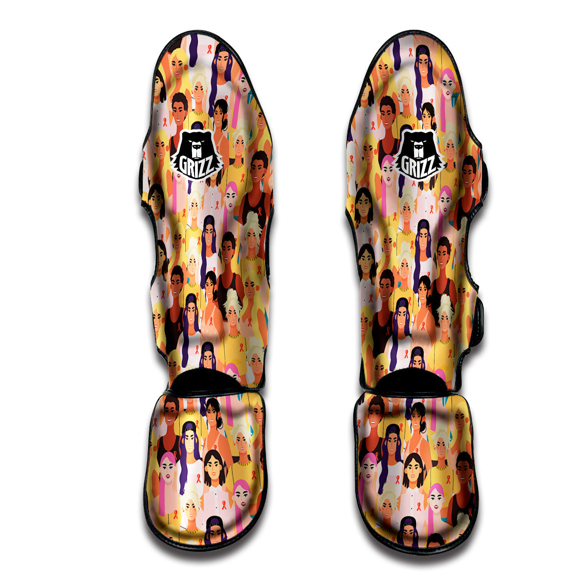 Breast Cancer Be Strong Print Pattern Muay Thai Shin Guards-grizzshop