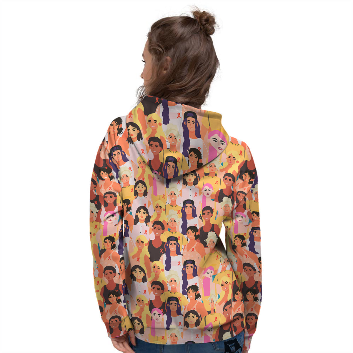 Breast Cancer Be Strong Print Pattern Women's Hoodie-grizzshop