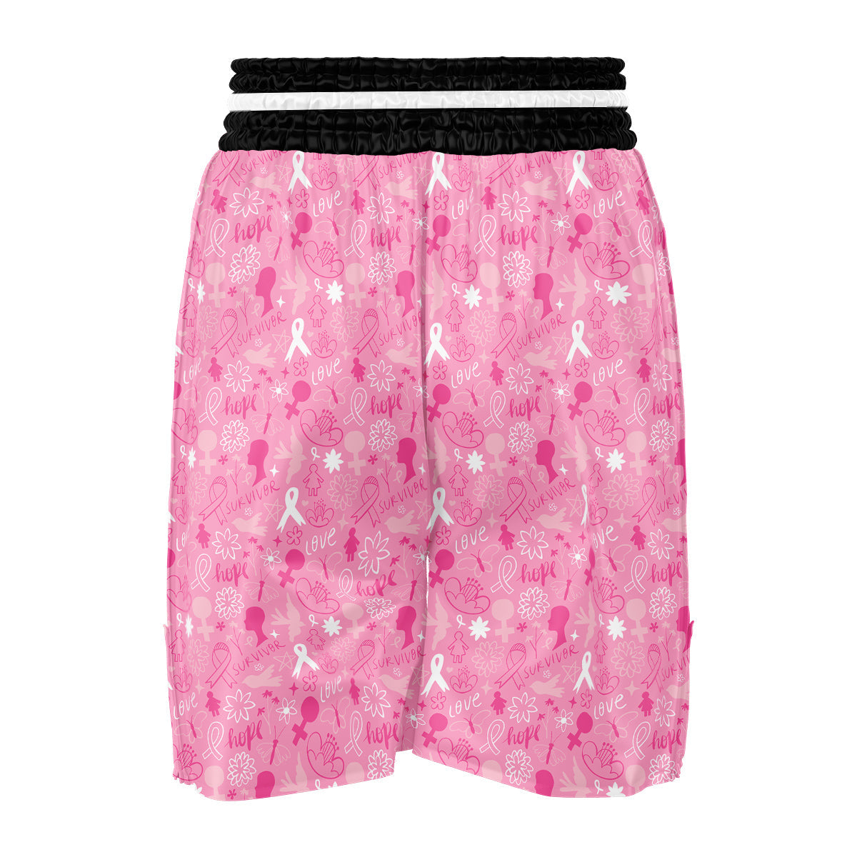 Breast Cancer Cute Pink Print Pattern Cute Boxing Shorts-grizzshop