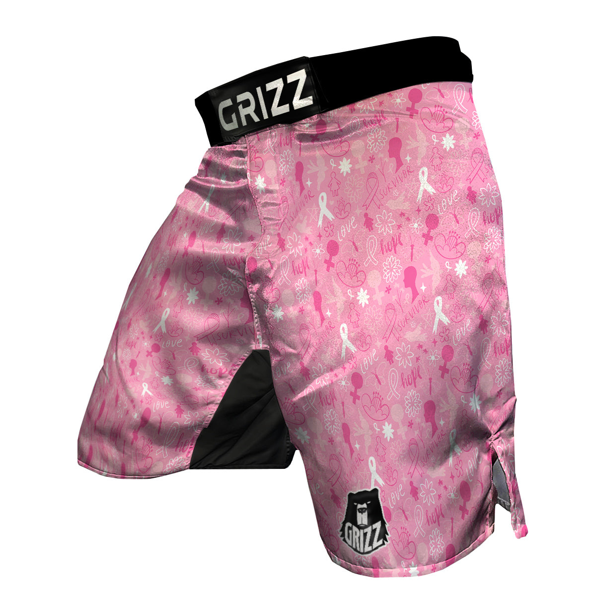 Breast Cancer Cute Pink Print Pattern Cute MMA Shorts-grizzshop