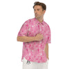 Breast Cancer Cute Pink Print Pattern Cute Men's Short Sleeve Shirts-grizzshop