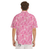 Breast Cancer Cute Pink Print Pattern Cute Men's Short Sleeve Shirts-grizzshop