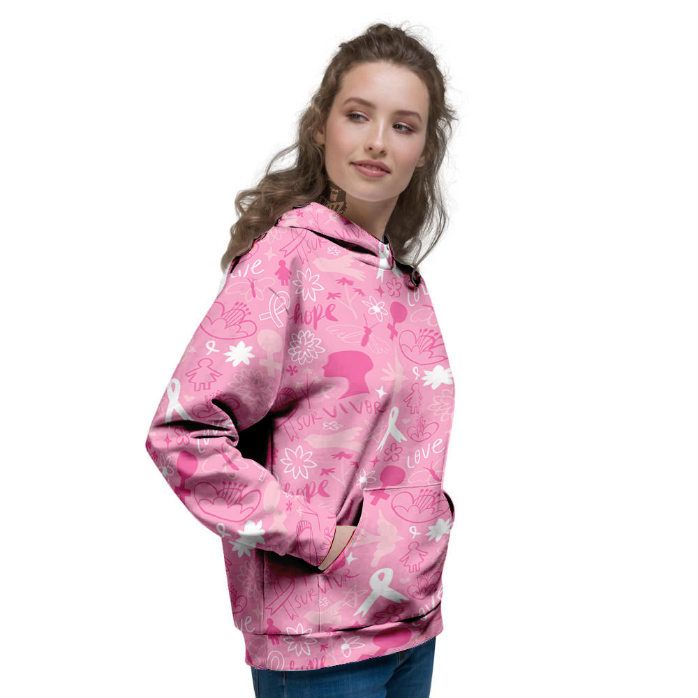 Breast Cancer Cute Pink Print Pattern Cute Women's Hoodie-grizzshop
