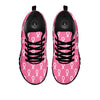 Breast Cancer Pink And White Print Pattern Black Sneaker-grizzshop