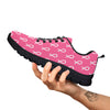 Breast Cancer Pink And White Print Pattern Black Sneaker-grizzshop