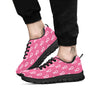 Breast Cancer Pink And White Print Pattern Black Sneaker-grizzshop