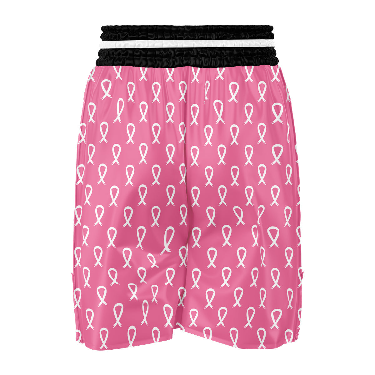 Breast Cancer Pink And White Print Pattern Boxing Shorts-grizzshop