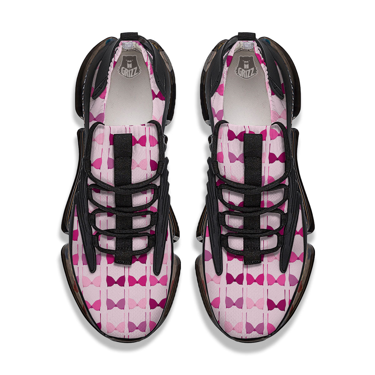 Breast Cancer Pink Bra Print Pattern Black Gym Shoes-grizzshop